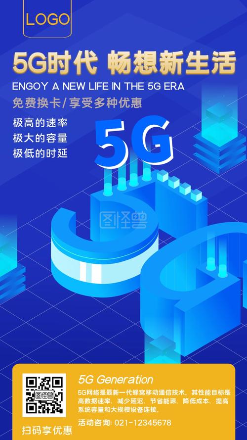 5g通信技術產品宣傳手機海報